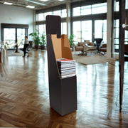 Black A4 Magazine Floor Stand Display Unit FSDU